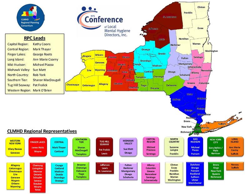 Regional Map | NYS Conference of Local Mental Hygiene Directors, Inc.